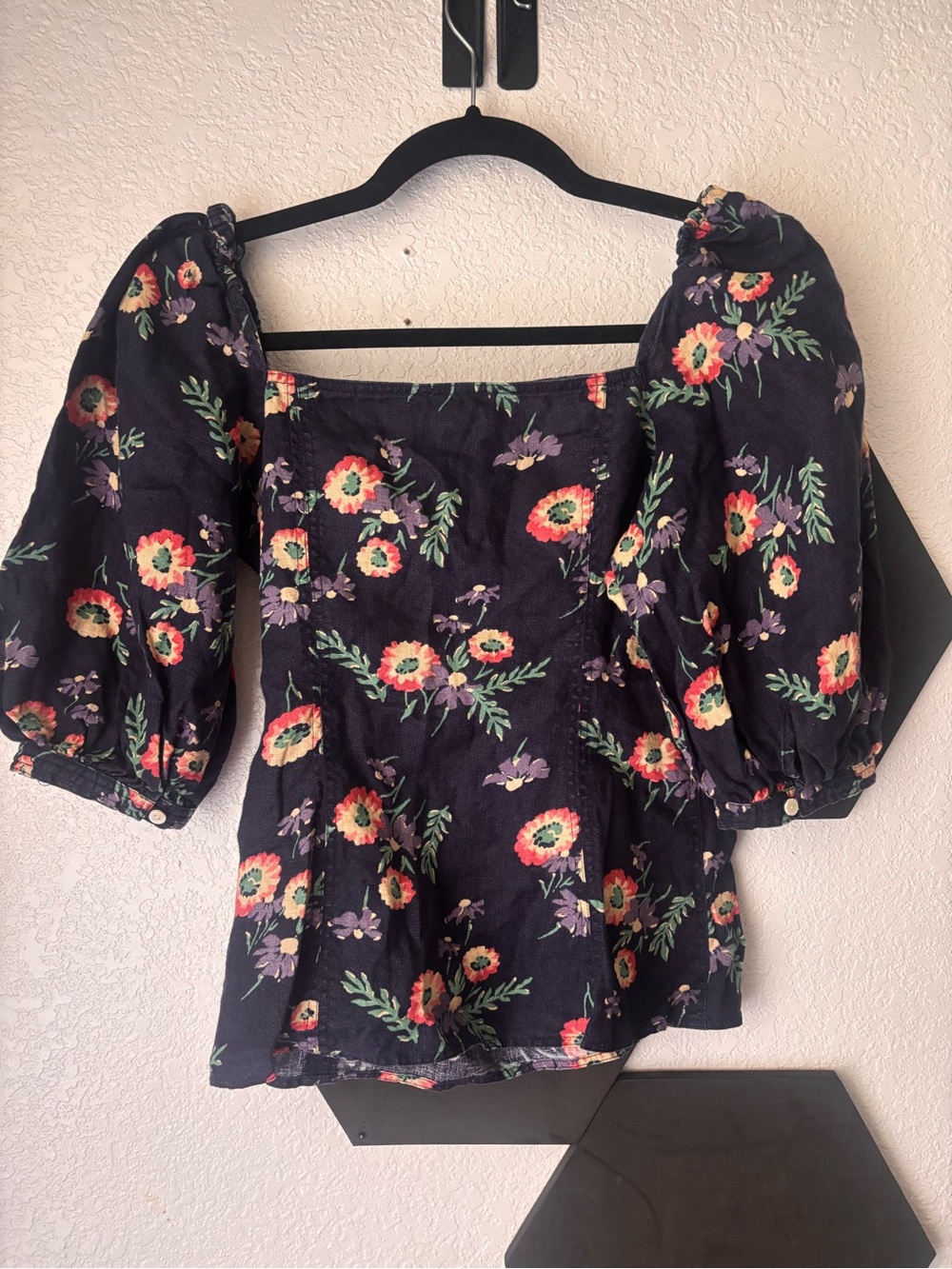 Polo Ralph Lauren Floral Puff-Sleeve Square Neck Top
